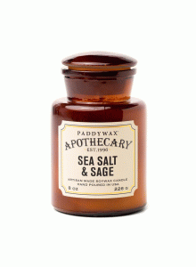 Аптекарска стъкленица - соева свещ Падивакс с аромат на морска сол и градински чай